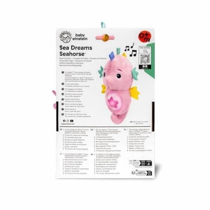 Baby Einstein BAB0074451998858 Luz de noche caballito de mar rosa para bebé, musical, luminoso, ruido blanco, clip para chupete 4