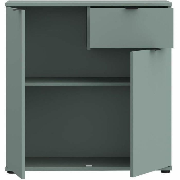 Mueble de almacenaje pequeño GANYMEDE GNMK222LU59 - Aparador 2 puertas, 1 cajón - Salvia - 80,1 x 34,1 x 82,3 cm 3