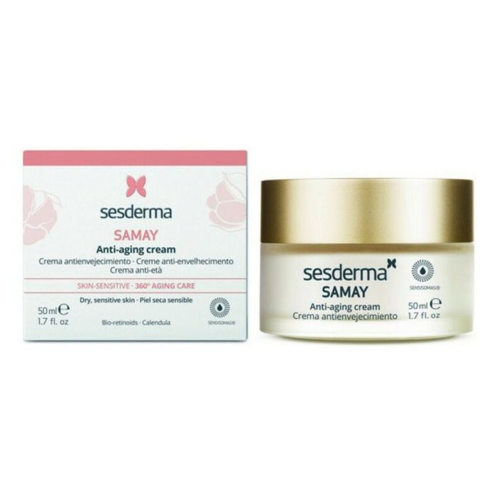 Sesderma Samay Crema Antienvejecimiento y Antiarrugas para Piel Seca Sensible con Bio-Retinoides y Sensisomas 50 ml - Tratamiento Día