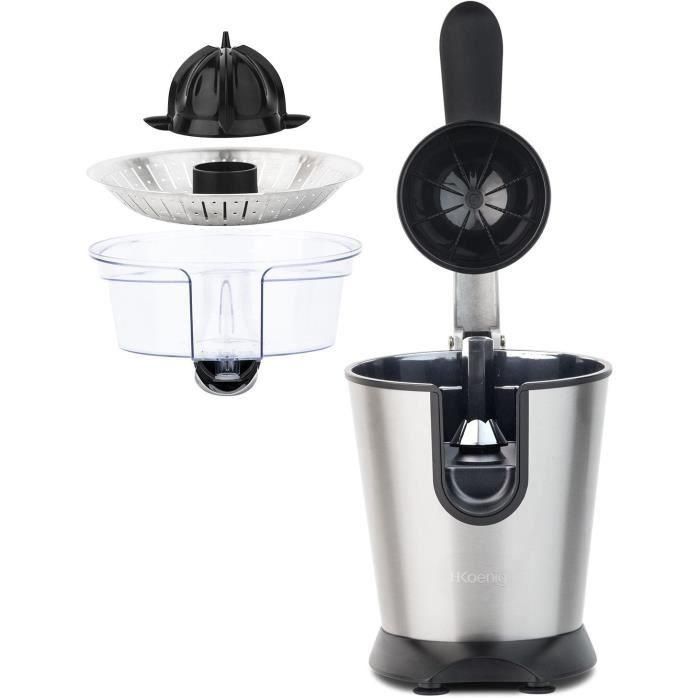 H.Koenig AGR80 Prensa de cítricos profesional con brazo articulado, 160 W, de acero inoxidable para zumos frescos en tu cocina 5