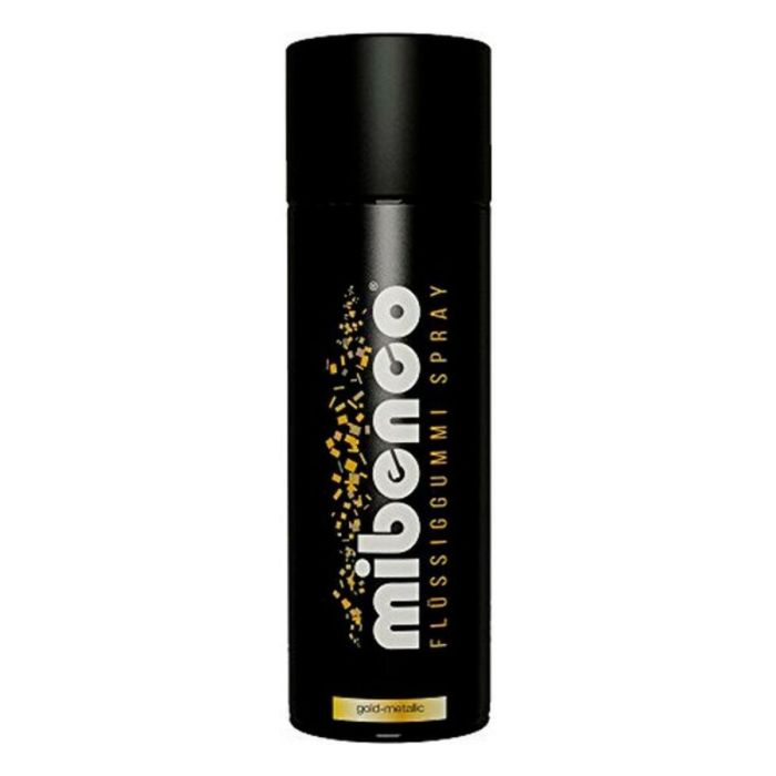 Mibenco MIB71420028 Spray Goma Líquida 400 mL Oro Metálico Mate - Resistente Agua Sol Abrasión, Elástico, Fácil Quitar