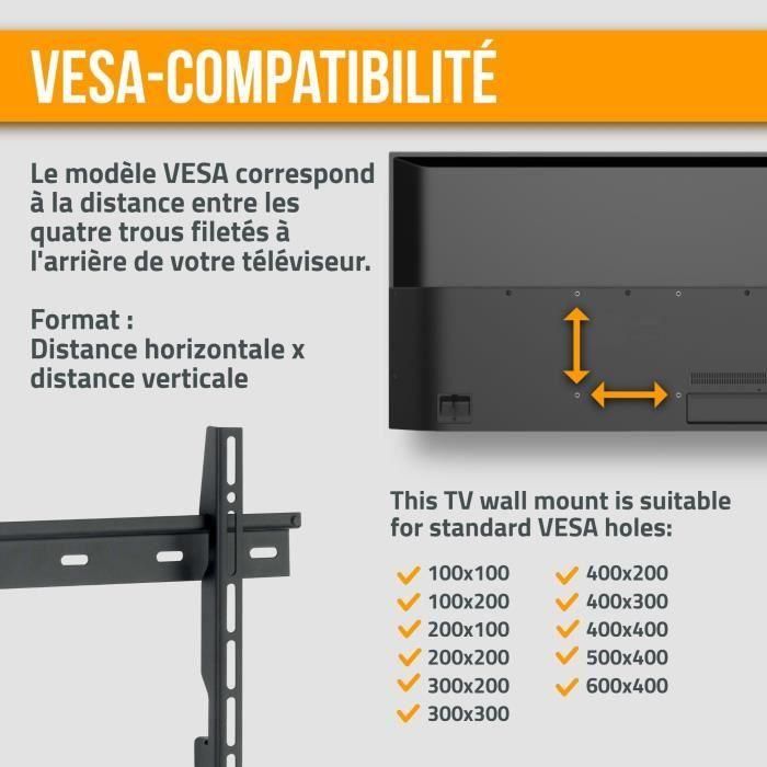 NANOOK Soporte de pared para TV - Ultraplano - 32-55 pulgadas - para televisores LCD y (O)LED - Negro 5 NANOOK Soporte de pared para TV - Ultraplano - 32-55 pulgadas - para televisores LCD y (O)LED - Negro 5
