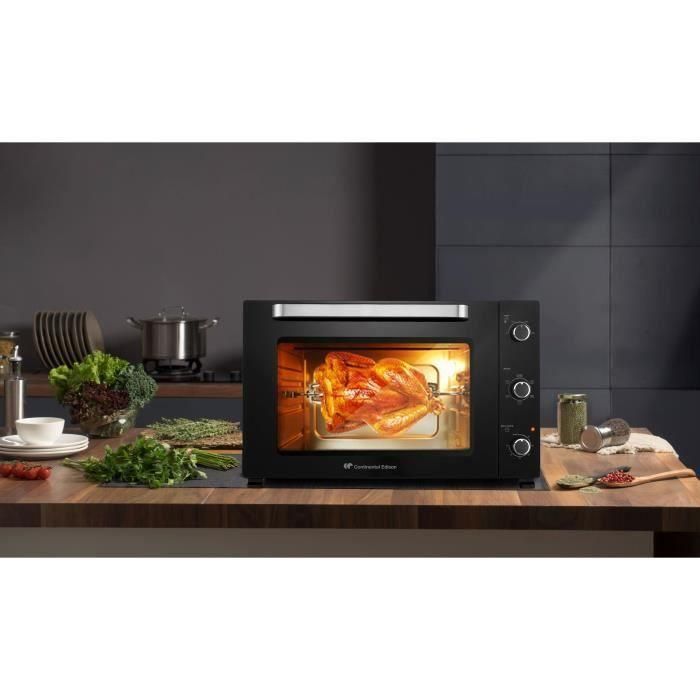 Continental Edison CEMF80B - Horno eléctrico Mini con ventilador - Negro - L68 x H42,8 x Pr 48 cm 2 Continental Edison CEMF80B - Horno eléctrico Mini con ventilador - Negro - L68 x H42,8 x Pr 48 cm 2