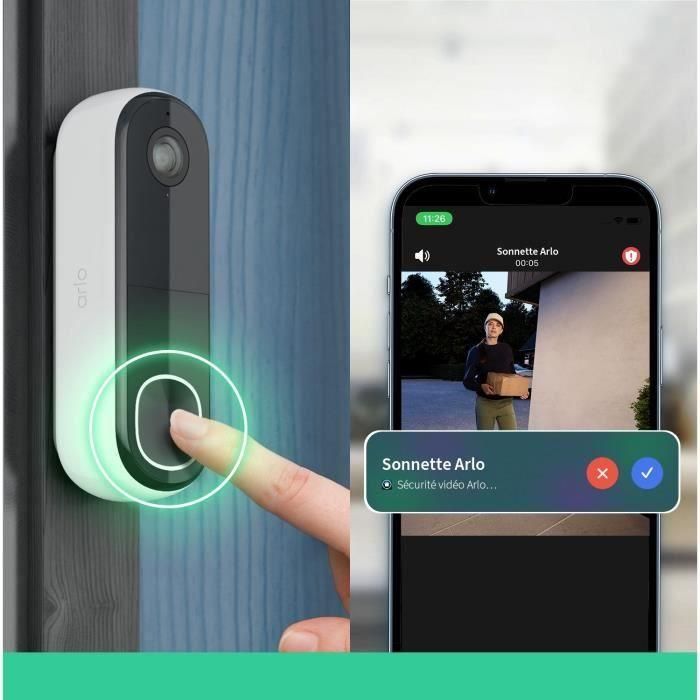 Timbre con vídeo - ARLO - AVD3001-100EUS - Conexión Wi-Fi directa - Sonido de sirena integrado 5 Timbre con vídeo - ARLO - AVD3001-100EUS - Conexión Wi-Fi directa - Sonido de sirena integrado 5