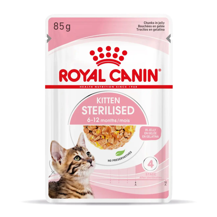 Royal Feline Kitten Sterilised Pouch Gelatina Caja 12x85 gr