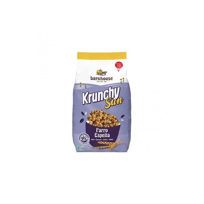 BARNHOUSE Muesli Krunchy Sun Espelta 375 g Bio – Ecológico Crujiente con Copos Integrales y Sirope de Arroz, sin Palma