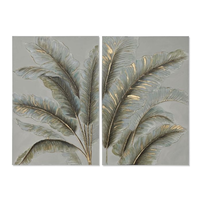 Cuadro Tropical DKD Home Decor Verde 3 x 90 x 60 cm (4 Unidades)