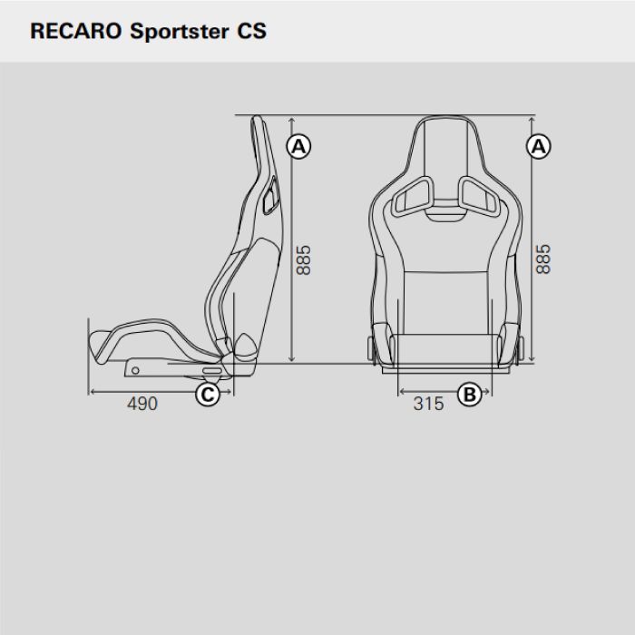 Recaro Asiento Recaro Sportster Cs Calefaccion Piel Artificial Negro-Dinamica Rojo Copiloto 1