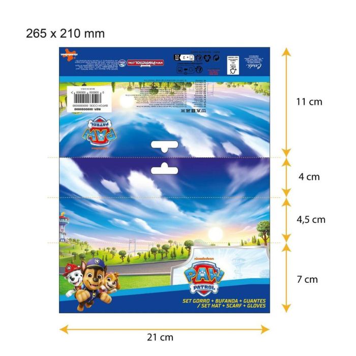 Gorro, Bufanda y Guantes The Paw Patrol Azul 3 Piezas 2 Gorro, Bufanda y Guantes The Paw Patrol Azul 3 Piezas 2