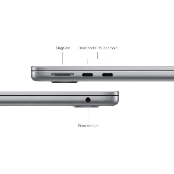 Apple - MacBook Air M3 de 13,6'' - 16 GB de RAM - 256 GB de almacenamiento - CPU de 8 núcleos - GPU de 8 núcleos - Gris espacial 3