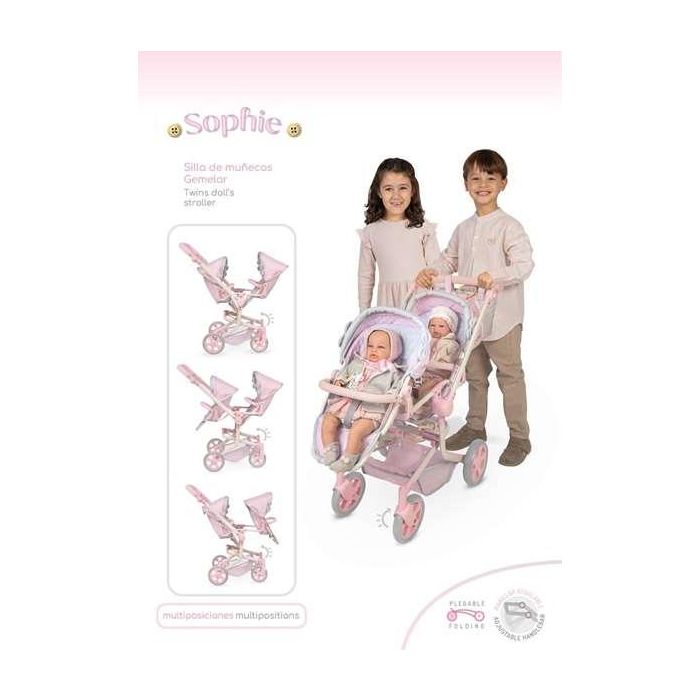 Silla gemelar plegable -novedad - multiposicion para muñecas de hasta 52 cm. 10 Silla gemelar plegable -novedad - multiposicion para muñecas de hasta 52 cm. 10
