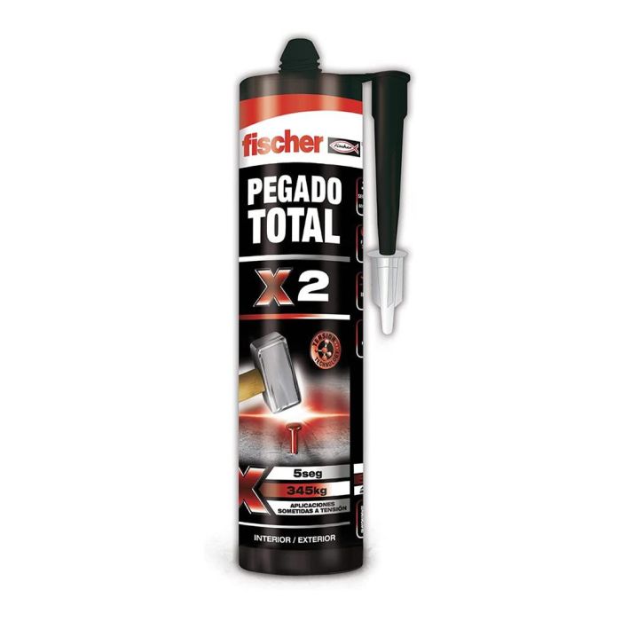 Fischer Pegamento extrafuerte x 2 300 ml para interior y exterior, alto agarre en 10 segundos, flexible y pintable 0 Fischer Pegamento extrafuerte x 2 300 ml para interior y exterior, alto agarre en 10 segundos, flexible y pintable 0