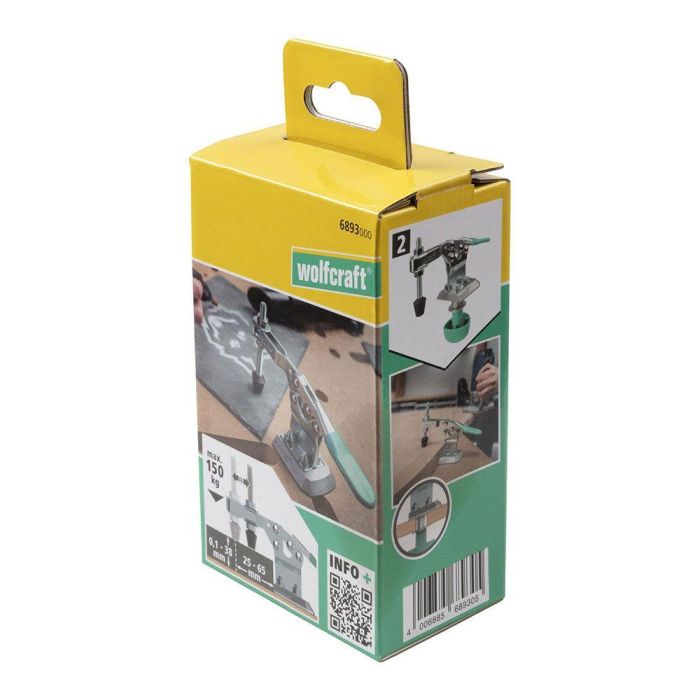Wolfcraft Dispositivo de Sujeción Rápida Móvil Aluminio 150kg 0-38mm 2