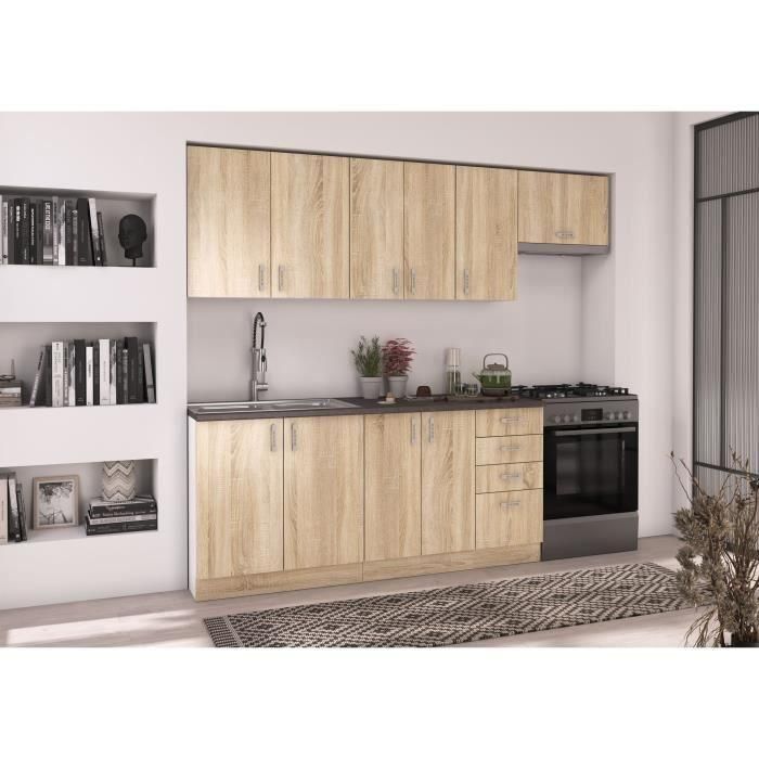 Mueble bajo de cocina SARA - 2 puertas - Decoración roble Sonoma - L60 x P48 x H 82 cm 4 Mueble bajo de cocina SARA - 2 puertas - Decoración roble Sonoma - L60 x P48 x H 82 cm 4
