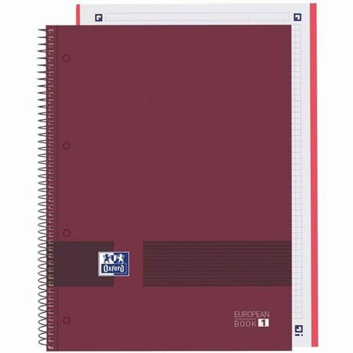 Cuaderno Oxford European Book Write&Erase Burdeos A4 A4+ 80 Hojas (5 Unidades) 1