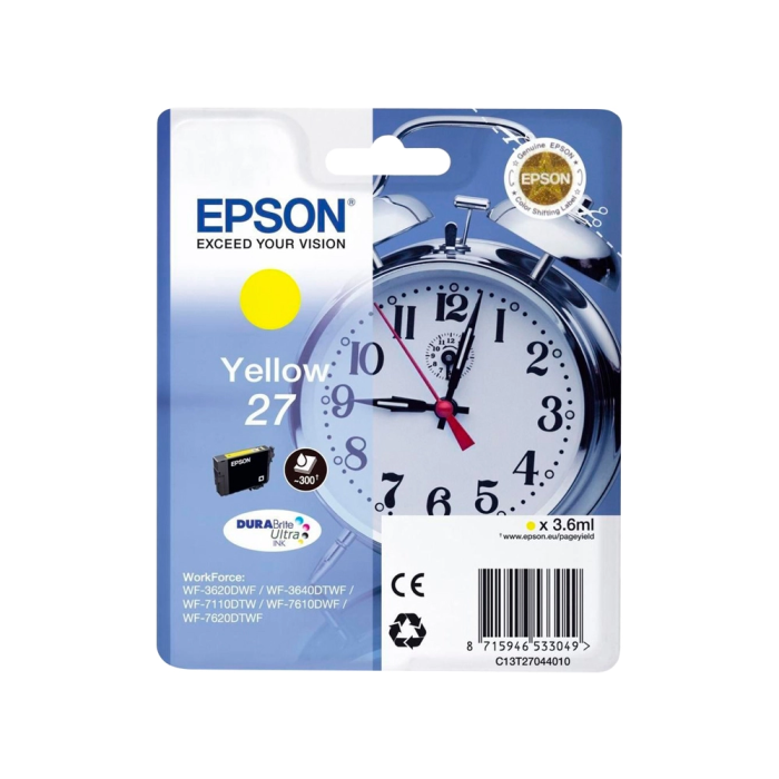 Epson WorkForce WF-3000 y WF-7000 Cartucho Amarillo nº27 1 Epson WorkForce WF-3000 y WF-7000 Cartucho Amarillo nº27 1