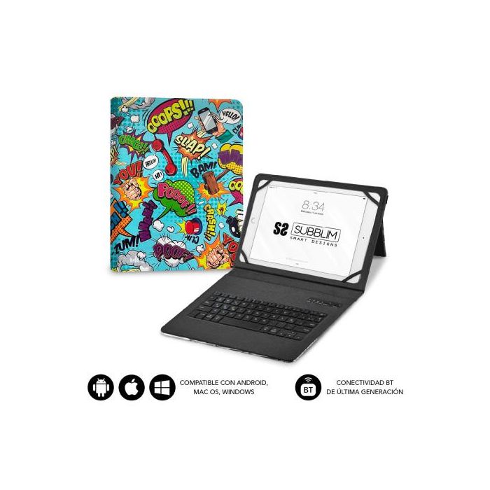 SUBBLIM funda de tablet con teclado bluetooth Keytab Pro BT Trendy Comic 1