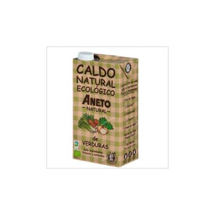 ANETO Caldo de Verduras 1L Eco 100% Natural con Cebolla, Zanahoria, Puerro y Apio