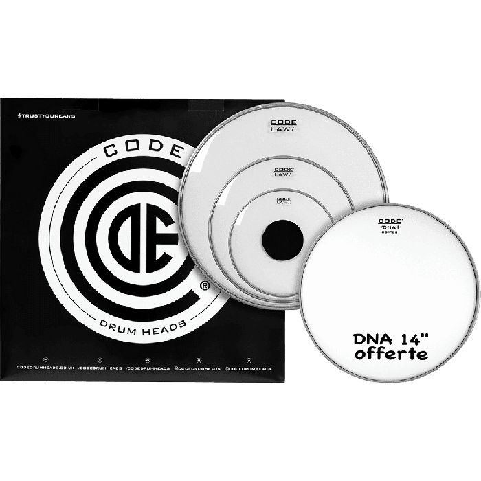 Tom Pack Code Law Rock Transparente (10,12,16" + Dna 14 ") 1 Tom Pack Code Law Rock Transparente (10,12,16" + Dna 14 ") 1