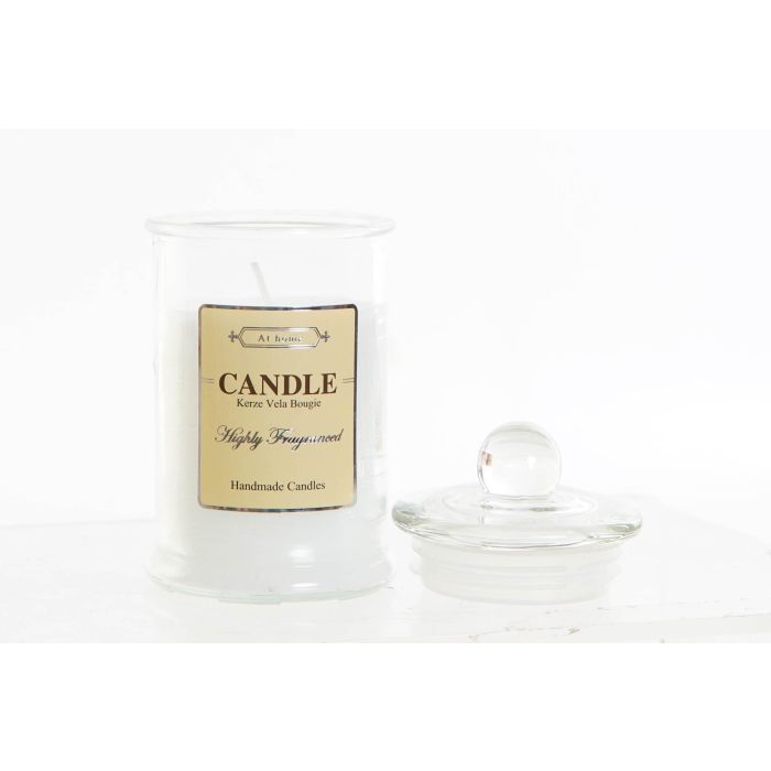 DKD Home Decor Vela de Cristal en Bote, Fragancia Algodón, Blanca, Colección Básicos 6x11x6 cm, 98gr, Pack de 12 Unidades 1