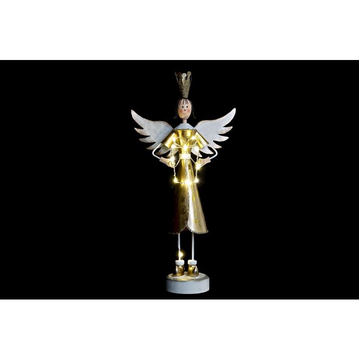 DKD Home Decor Figura Decoración Navidad Ángel LED Fantasía Surtida Metal Rojo Rosa Dorado 7x36x17 cm (6 Unidades) 1
