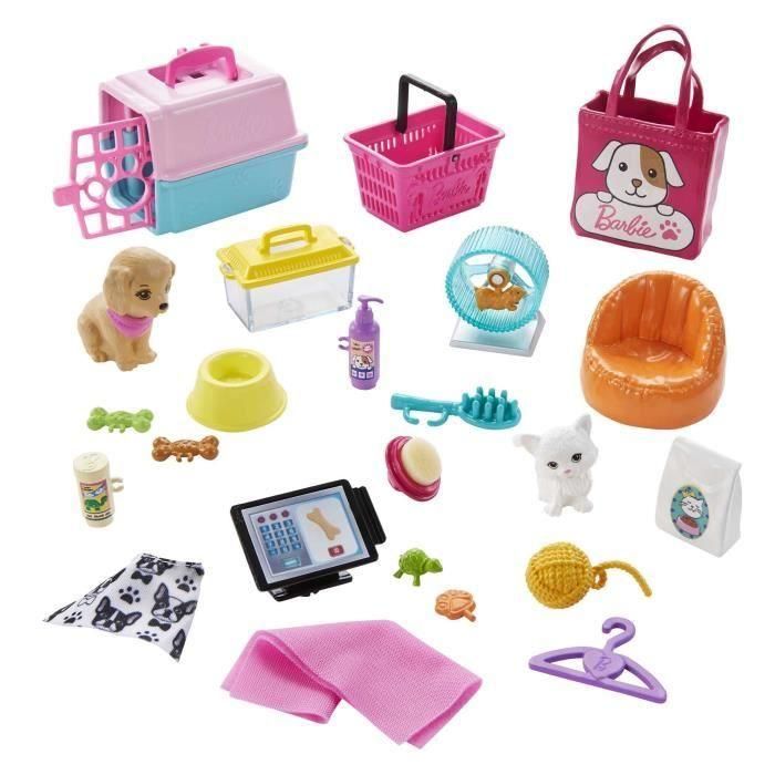 Barbie Tienda de Mascotas Playset con Muñeca, 4 Mascotas, 20+ Accesorios y Elementos Sensoriales que Cambian de Color 4 Barbie Tienda de Mascotas Playset con Muñeca, 4 Mascotas, 20+ Accesorios y Elementos Sensoriales que Cambian de Color 4