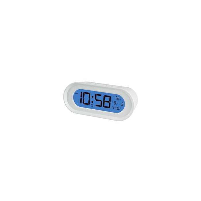 Reloj Despertador Blanco Con Termómetro Y Calendario Pantalla 11Cm ELBE RD-701-B