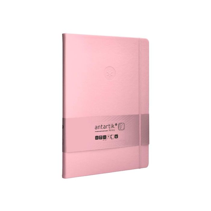 Cuaderno Con Gomilla Antartik Notes Tapa Dura A4 Hojas Cuadricula Rosa Pastel 100 Hojas 80 gr Fsc 4