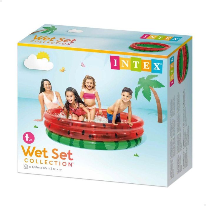 Piscina Hinchable para Niños Intex Sandía Aros 581 L 168 x 38 x 168 cm (6 Unidades) 1