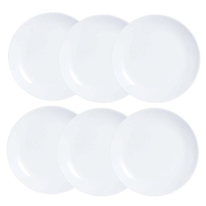 Set de Platos Luminarc Diwali 6 pcs Blanco Vidrio 19 cm 5 Set de Platos Luminarc Diwali 6 pcs Blanco Vidrio 19 cm 5