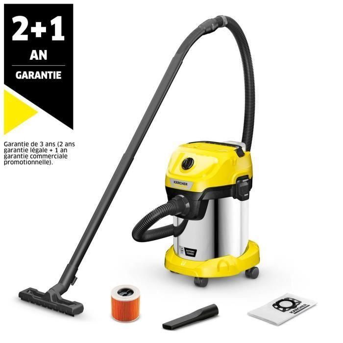 Karcher WD 3-18 S V-17/20 Aspirador de agua y polvo inalámbrico 17 L amarillo de acero 0 Karcher WD 3-18 S V-17/20 Aspirador de agua y polvo inalámbrico 17 L amarillo de acero 0