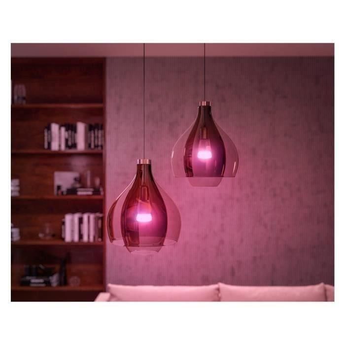 LED de arranque del kit LED conectado Philips Hue White - 10.5W - Lote 2 E27 - Control remoto de Hue 1 LED de arranque del kit LED conectado Philips Hue White - 10.5W - Lote 2 E27 - Control remoto de Hue 1