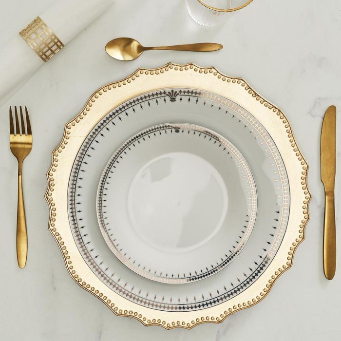 Home Deco Factory Bajoplato Dorado Mirage Diámetro 32 cm Liso Cenefa Radios Irregular 3