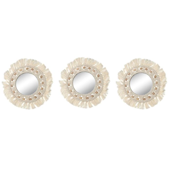 Espejo de pared Home ESPRIT Blanco Boho 20 x 1 x 20 cm (3 Piezas) 0 Espejo de pared Home ESPRIT Blanco Boho 20 x 1 x 20 cm (3 Piezas) 0