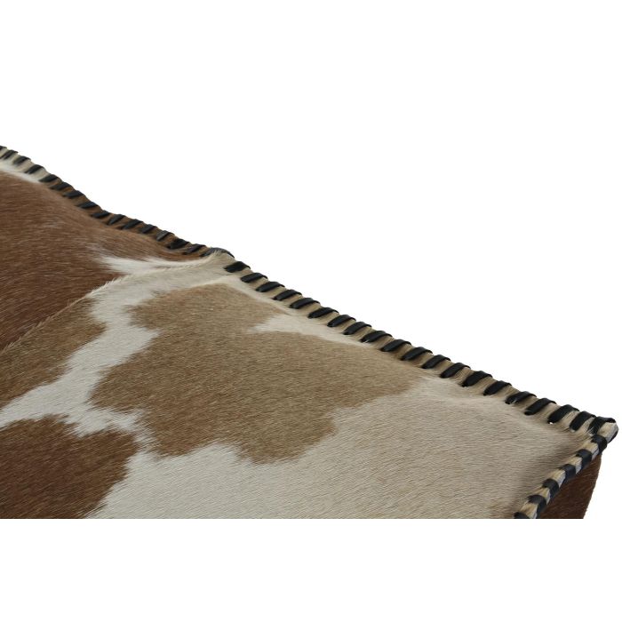 DKD Home Decor Pouf Colonial Marron Piel Poliester Rombos 45 x 40 x 45 cm 2