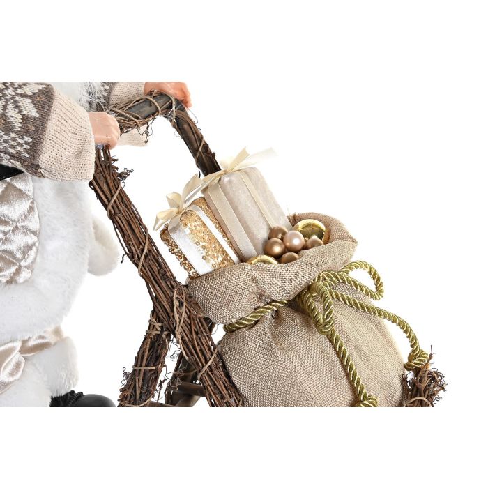 DKD Home Decor Figura de Navidad Moderna con Papa Noel y Trineo, Poliester y Madera, Champan y Gris, 22x48x42 cm 2 DKD Home Decor Figura de Navidad Moderna con Papa Noel y Trineo, Poliester y Madera, Champan y Gris, 22x48x42 cm 2