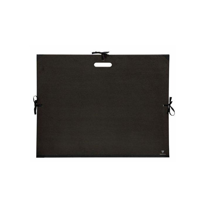 Carpeta De Dibujo Clairefontaine Carton C/Cintas Y Asa 59X72 Kraft Negro Verjurado 5 unidades