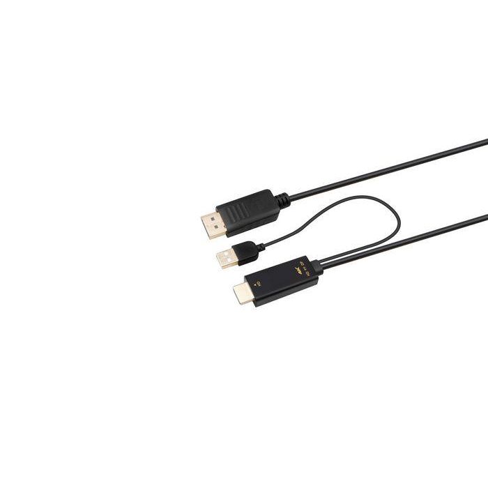 MicroConnect Cable Convertidor HDMI a DisplayPort 1m, Soporta 4K 60Hz, con Alimentación USB MicroConnect Cable Convertidor HDMI a DisplayPort 1m, Soporta 4K 60Hz, con Alimentación USB