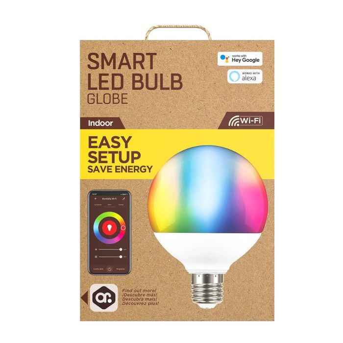 Muvit Bombilla Inteligente Globo E27 10W RGB y Blanca, WiFi, Compatible con Alexa y Google Home 12