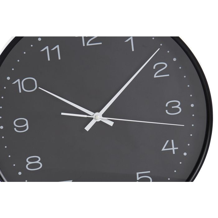 Reloj Pared DKD Home Decor Negro Blanco 5 x 35 x 35 cm (2 Unidades) 2