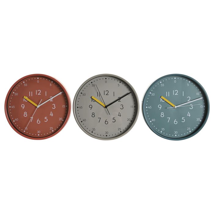 Reloj Pared Urban DKD Home Decor Turquesa Blanco 4.3 x 30 x 30 cm (3 Unidades)