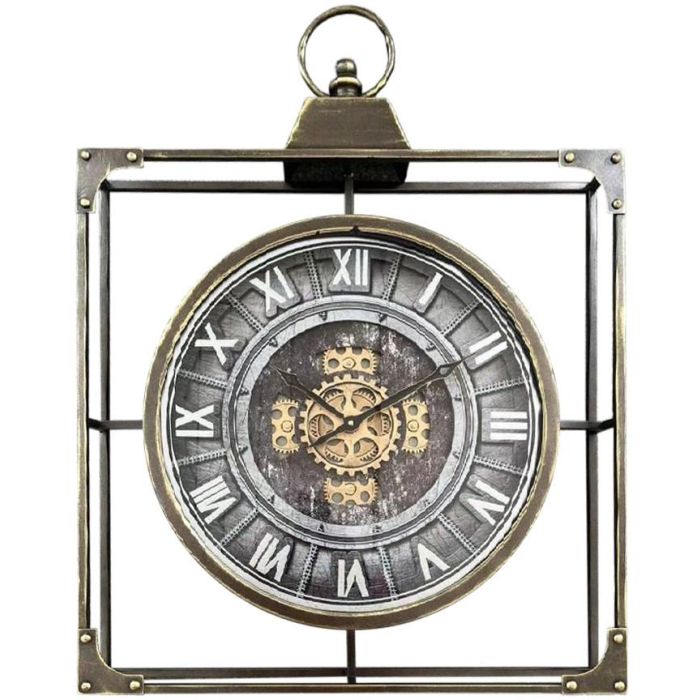 Reloj de Pared Home ESPRIT Negro Dorado Cristal Hierro 60 x 9 x 80 cm