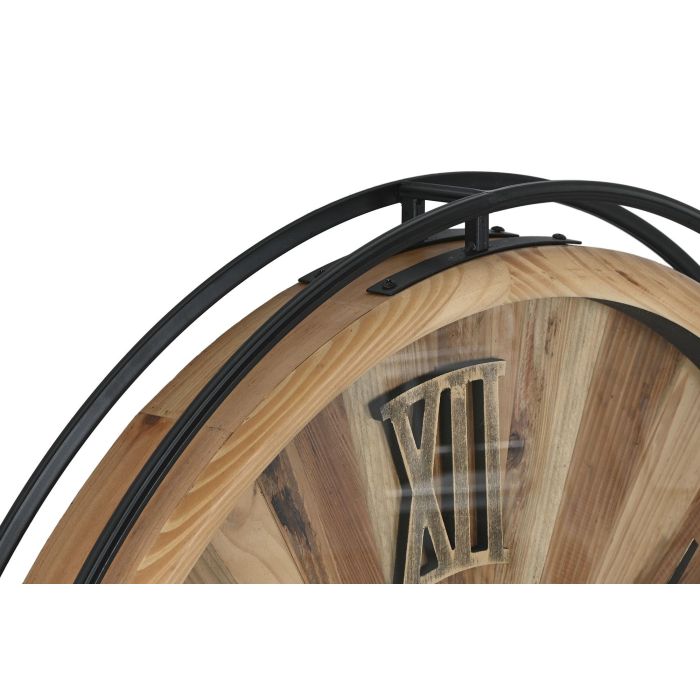 Reloj Pared Alpino DKD Home Decor Natural Negro 8.5 x 90 x 90 cm 1