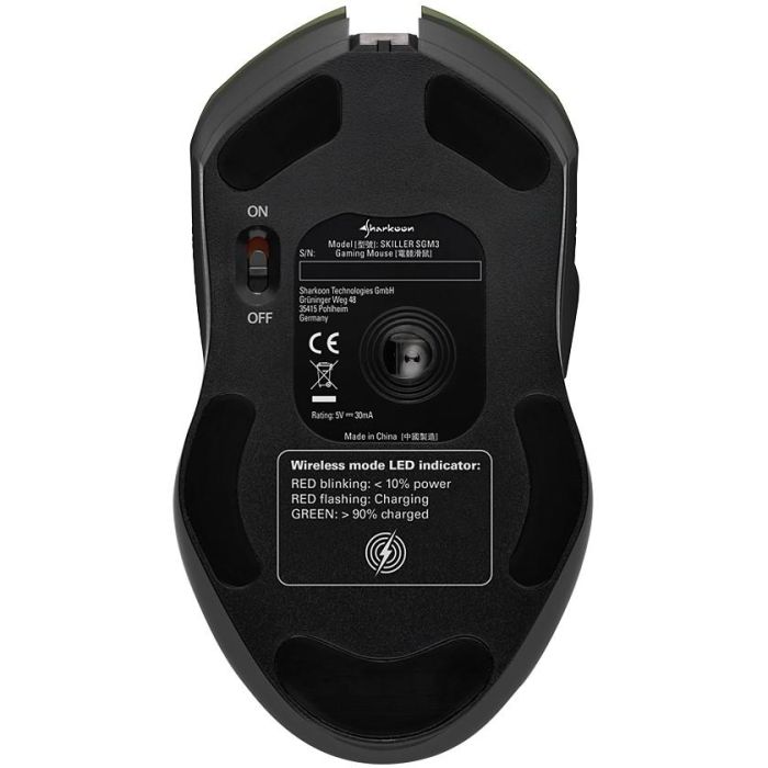Sharkoon Skiller SGM3 Ratón Gaming Óptico 6000 DPI Inalámbrico RF y USB Tipo-A, 7 Botones Programables, RGB, Batería Recargable 4
