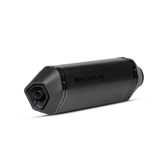 Remus REM24783107765 Escape Deportivo "Notte" Acero Inoxidable Negro Con Inserto De Sonido Extraíble