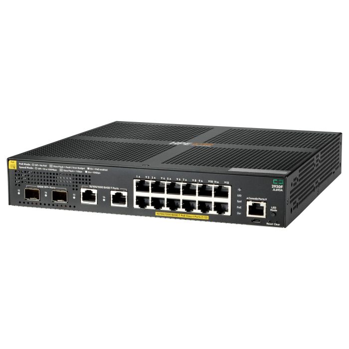 HPE Aruba 2930F 12G PoE+ 2SFP+ Switch Gestionado L3, 12 Puertos Gigabit Ethernet, Rack 1U, JL258A 1 HPE Aruba 2930F 12G PoE+ 2SFP+ Switch Gestionado L3, 12 Puertos Gigabit Ethernet, Rack 1U, JL258A 1