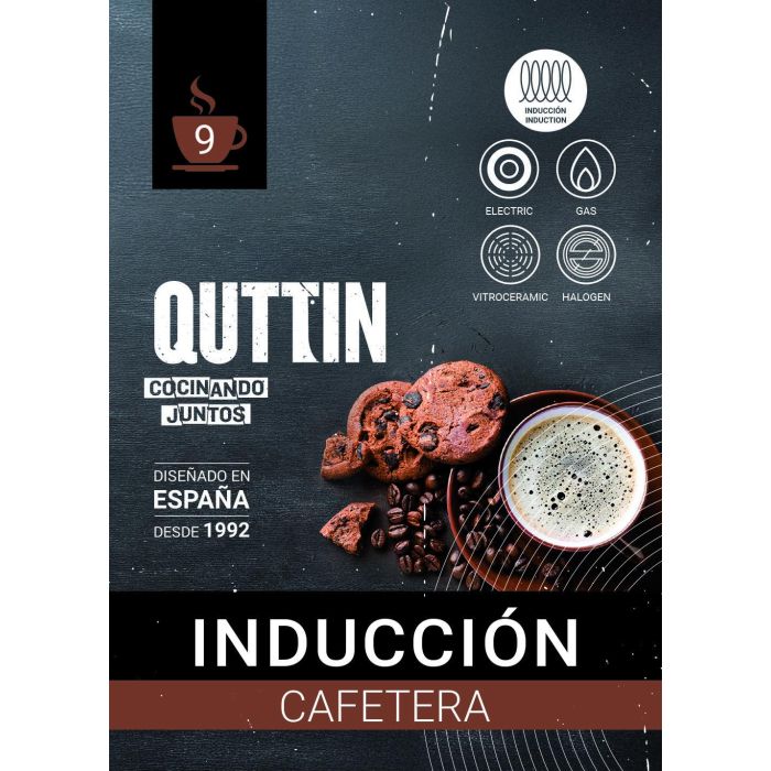 Quttin Cafetera Inducción 9 Servicios Acero Inoxidable/Aluminio Negra - 11.7 x 20.7 x 19 cm (6 Unidades) 4
