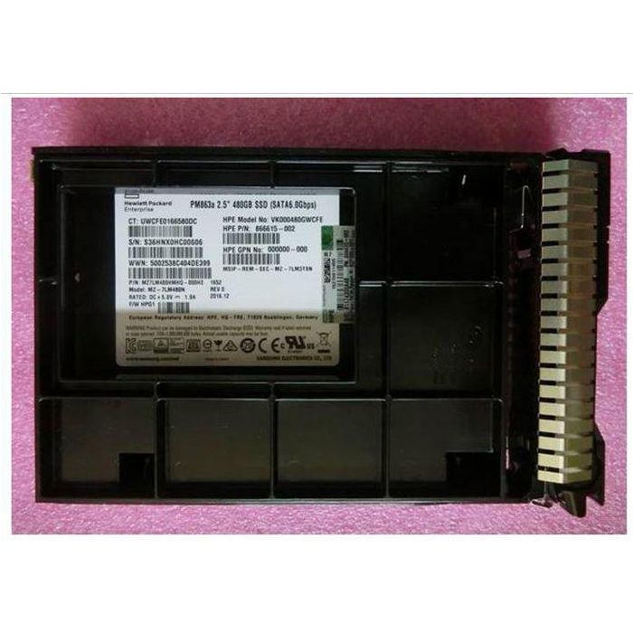 Hewlett Packard Enterprise SSD 480GB 6G LFF SATA RI PLP - Disco de Estado Sólido para Servidores HP