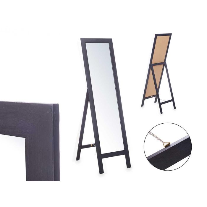 Giftdecor Espejo de Pie en Madera 40x145 cm Negro Giftdecor Espejo de Pie en Madera 40x145 cm Negro