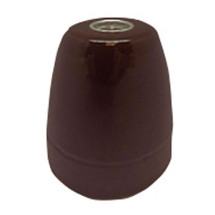 F-Line Portalámparas Vintage Cerámico E27 Marrón, 4A 100W 250V~, Ø47x59mm con Cierre de Seguridad